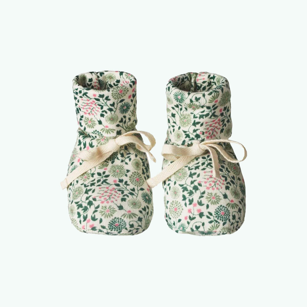 Cotton Booties - Willow Print