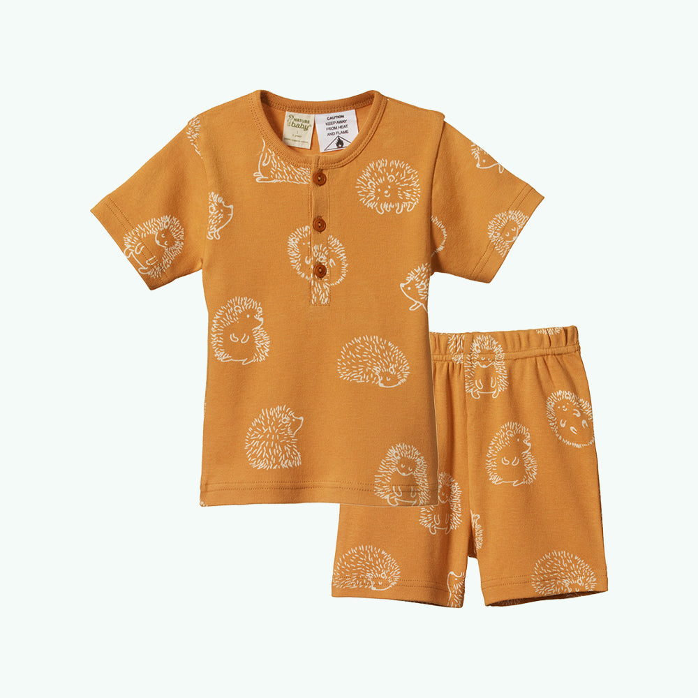 Short Sleeve Pajama Set - Happy Hedgehog Sleepwear Print