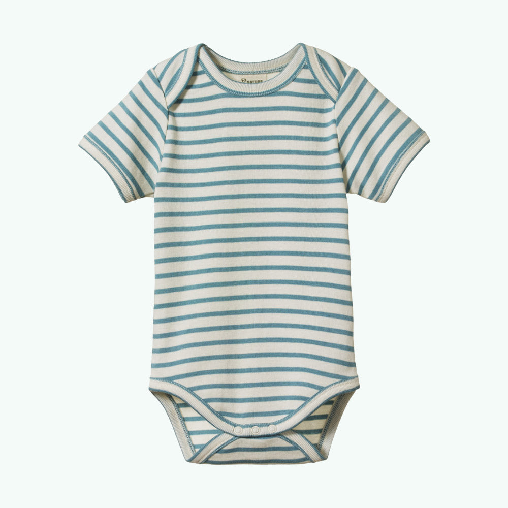 Short Sleeve Bodysuit - Mineral Sailor Stripe