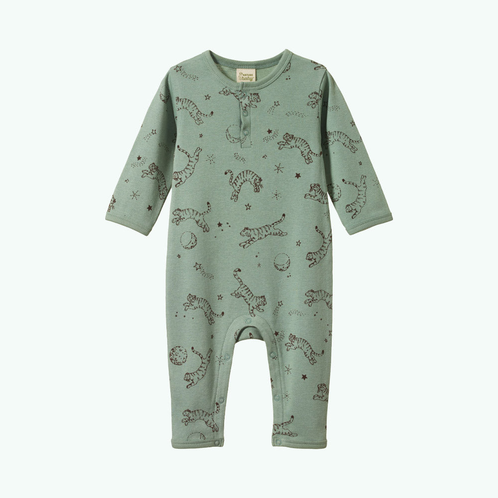 Henley Pyjama Suit - Dream Tigers Lagoon Print