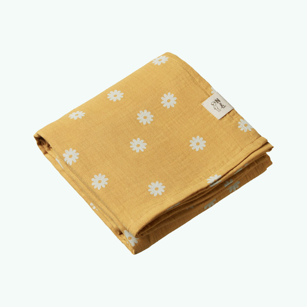 Muslin Wrap - Chamomile Sunshine Print