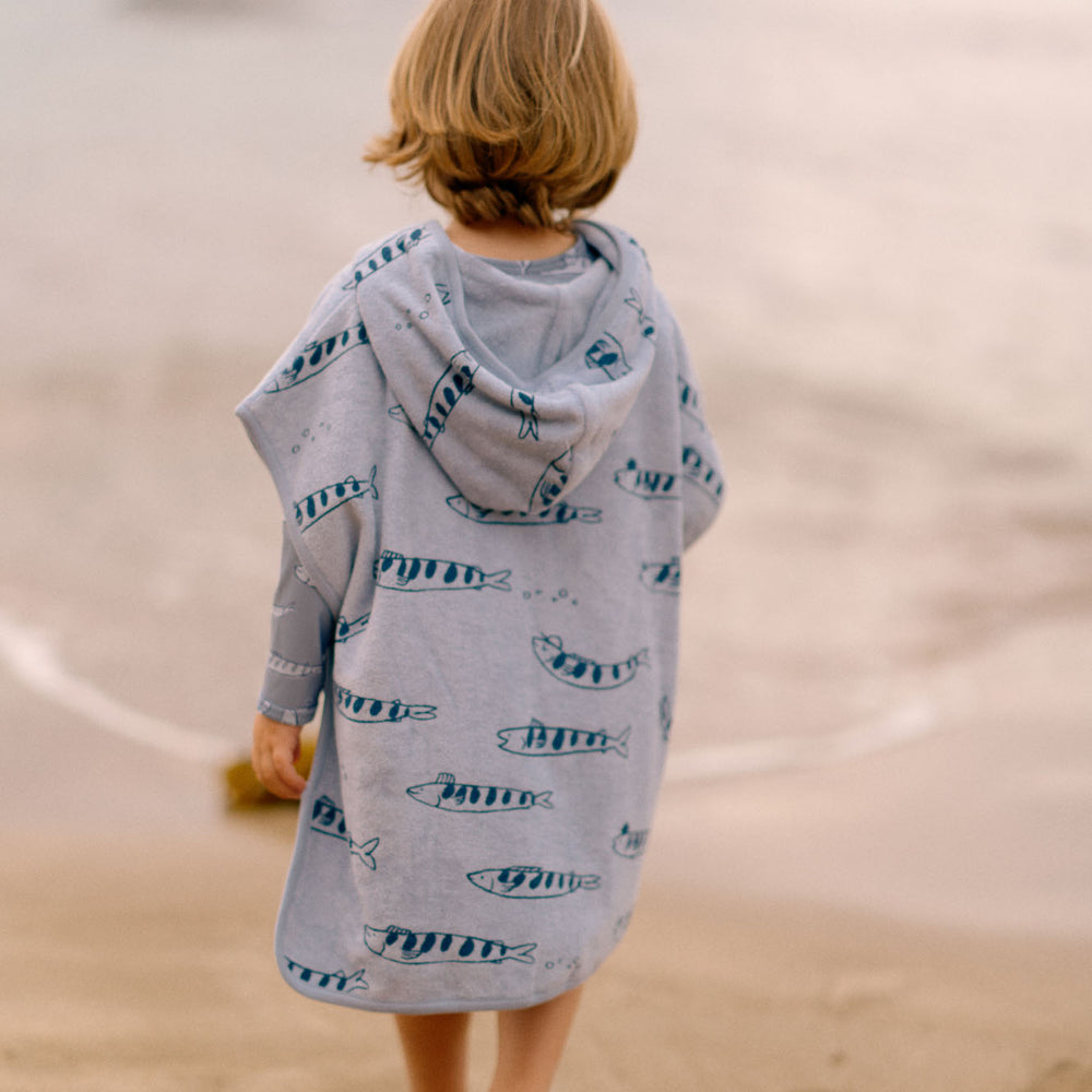 Organic Cotton Poncho Towel - South Seas Print Terry